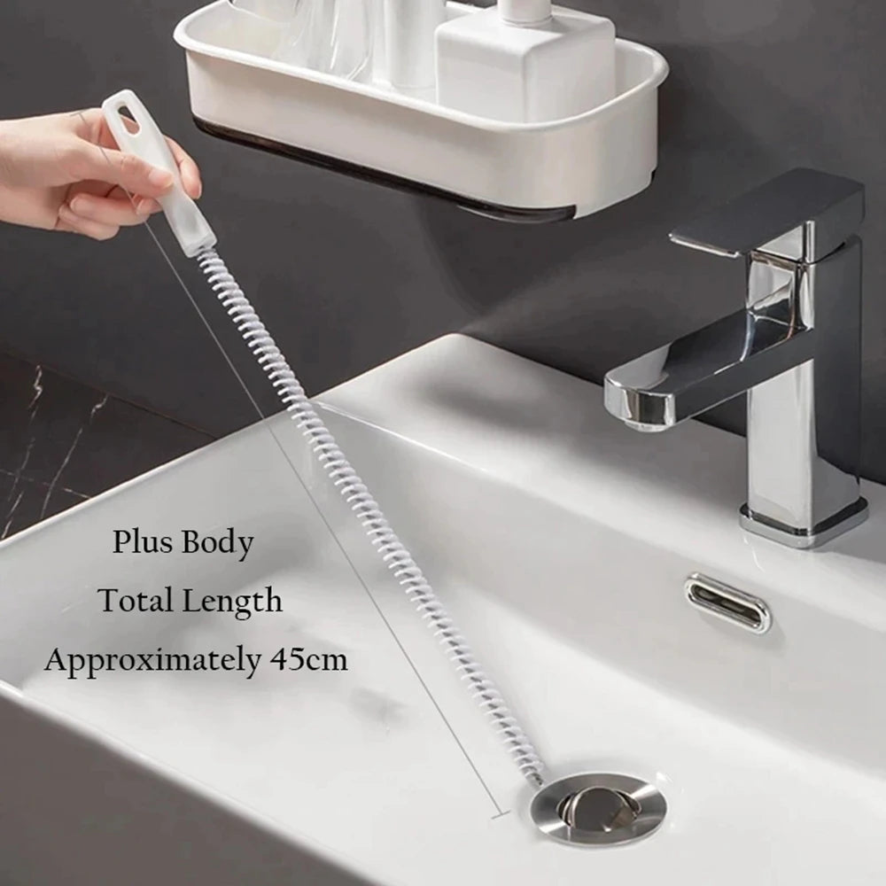 Cepillo Desatascador Flexible: Elimina Pelos y Obstrucciones al Instante.