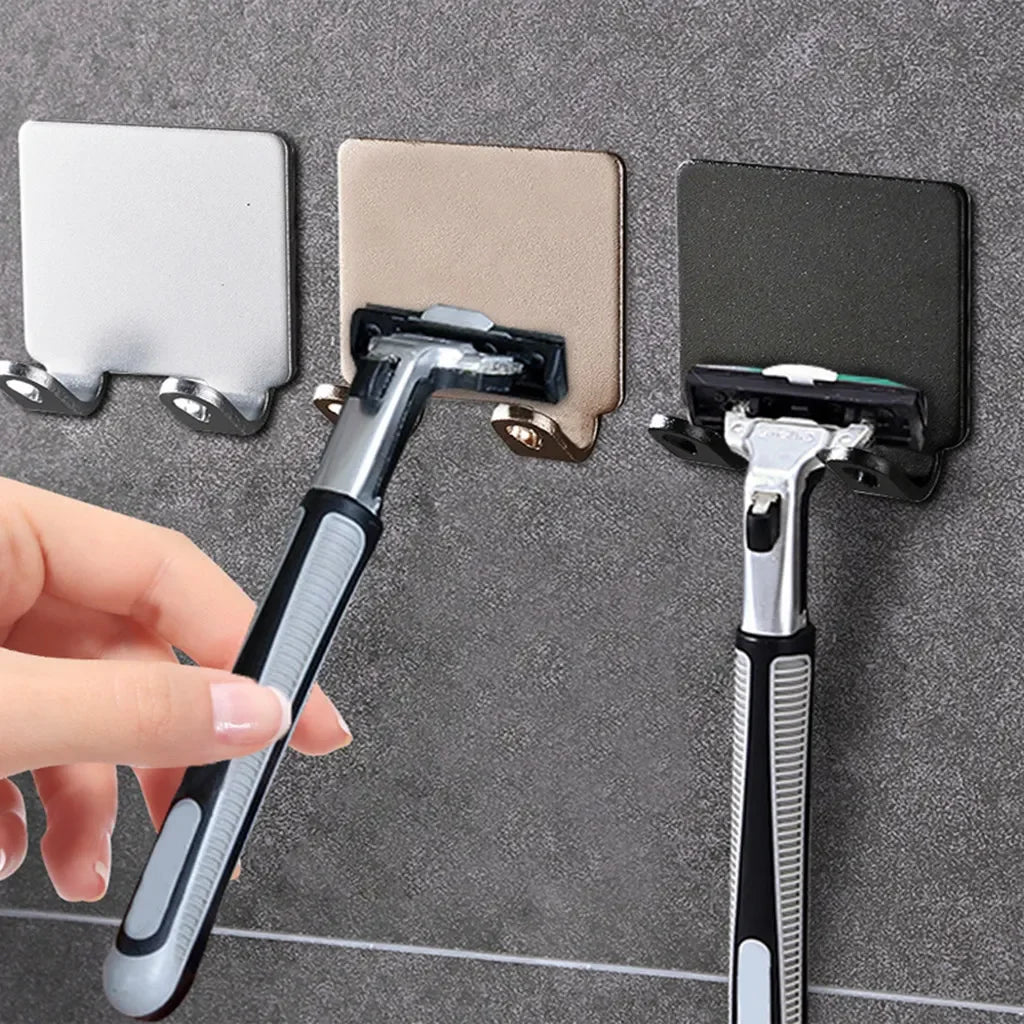 Soporte de Acero Inoxidable para Rastrillo - Adhesivo de Pared Sin Taladro