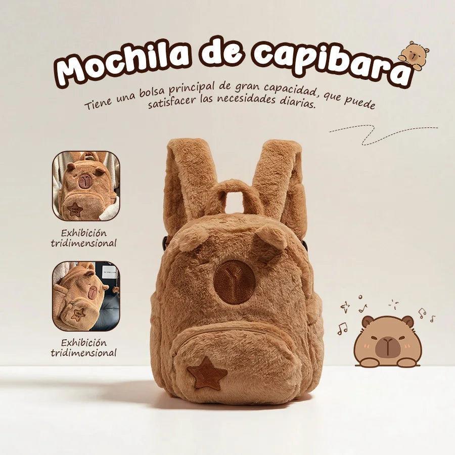 Mochila Infantil de Capibara con Diseño Animado