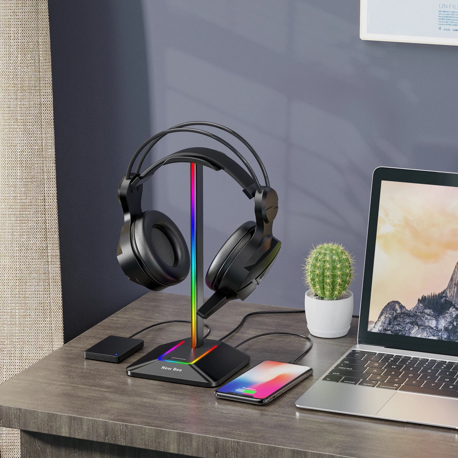 Soporte para auriculares New Bee Z8 RGB...