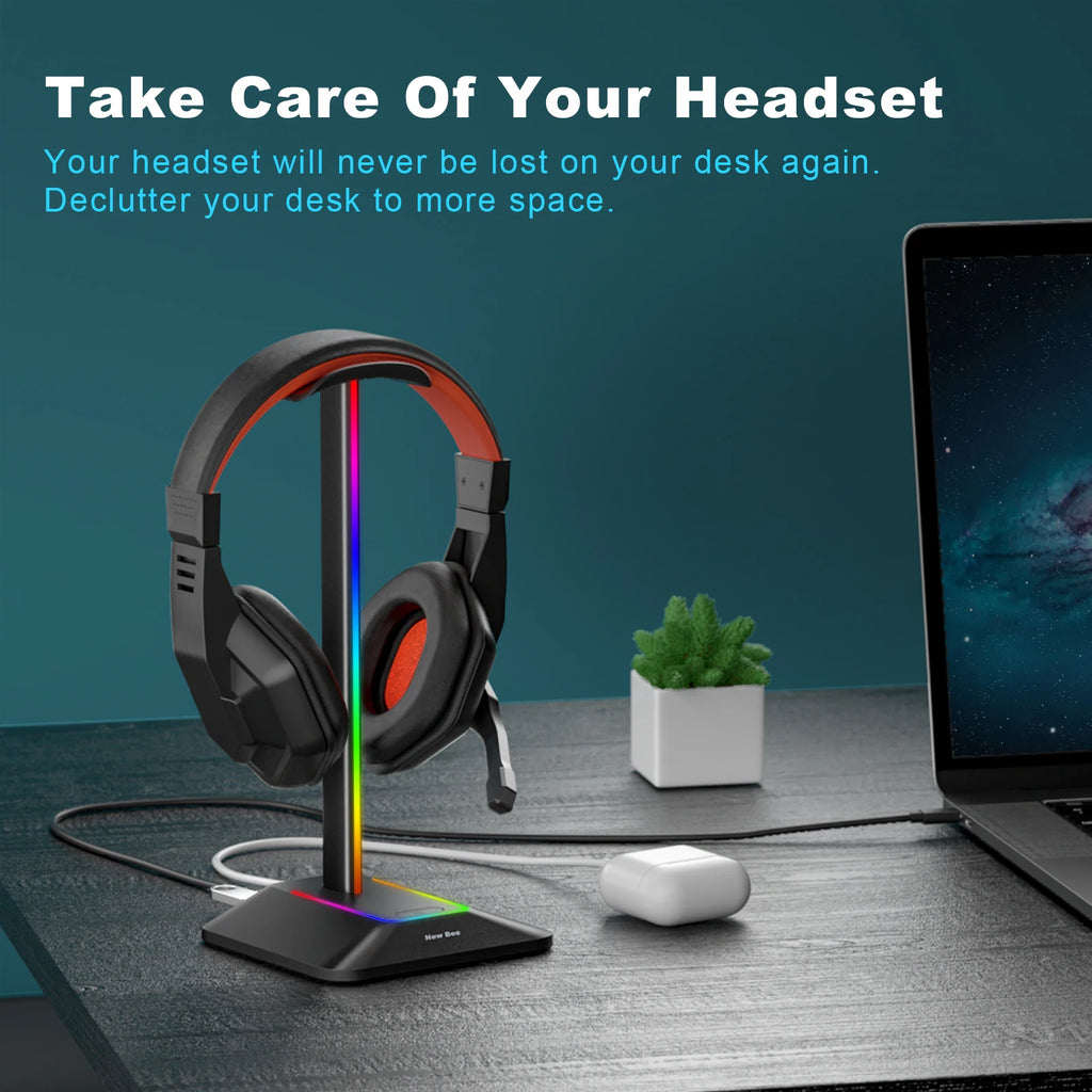 Soporte para auriculares New Bee Z8 RGB...
