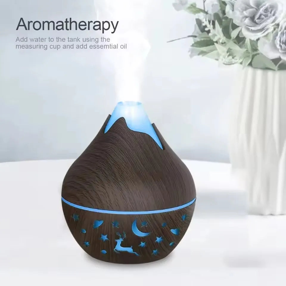 USB Ultrasonic Cool Mist Sprayer Essential Oil Fragrance 200ml Mini Home Wood Grain Air Humidifier Electric Air Aroma Diffuser
