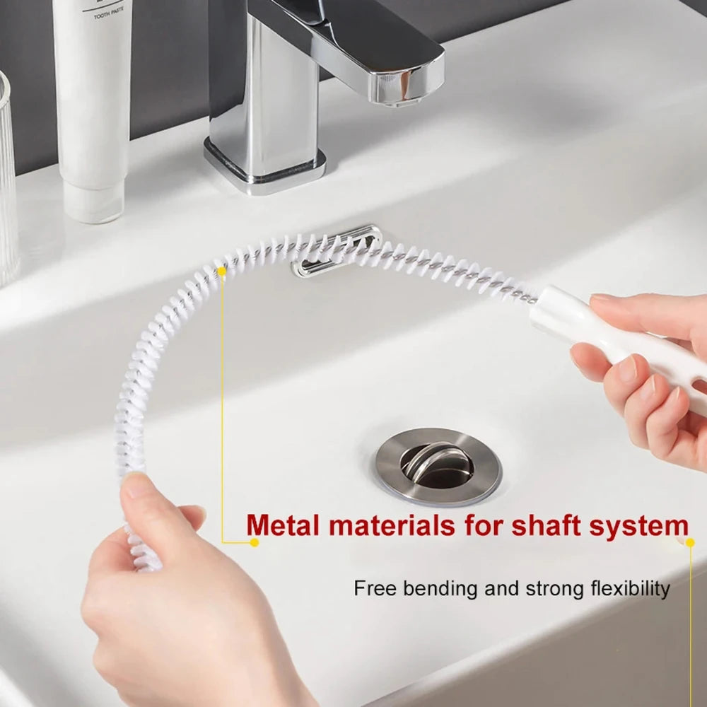 Cepillo Desatascador Flexible: Elimina Pelos y Obstrucciones al Instante.