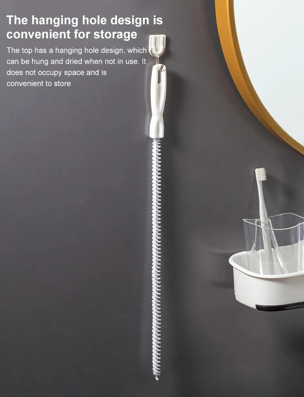 Cepillo Desatascador Flexible: Elimina Pelos y Obstrucciones al Instante.