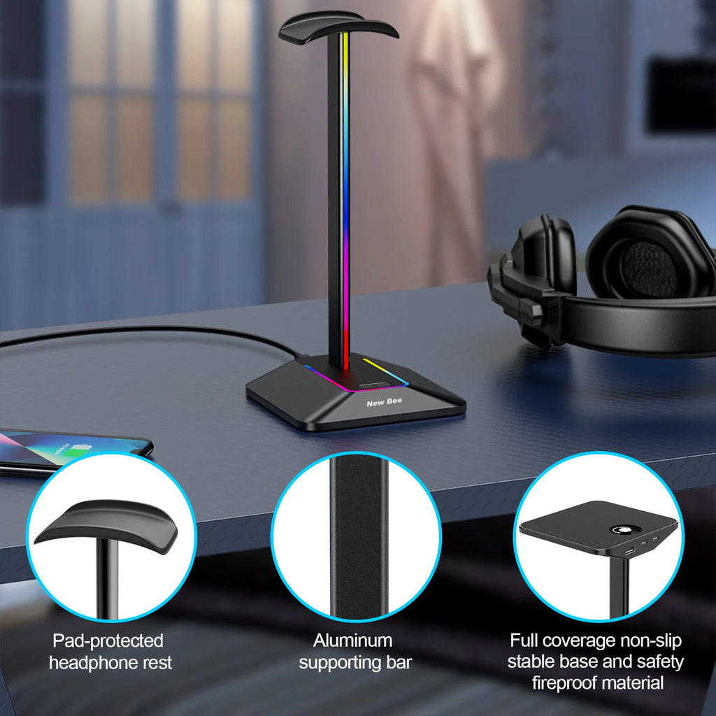 Soporte para auriculares New Bee Z8 RGB...