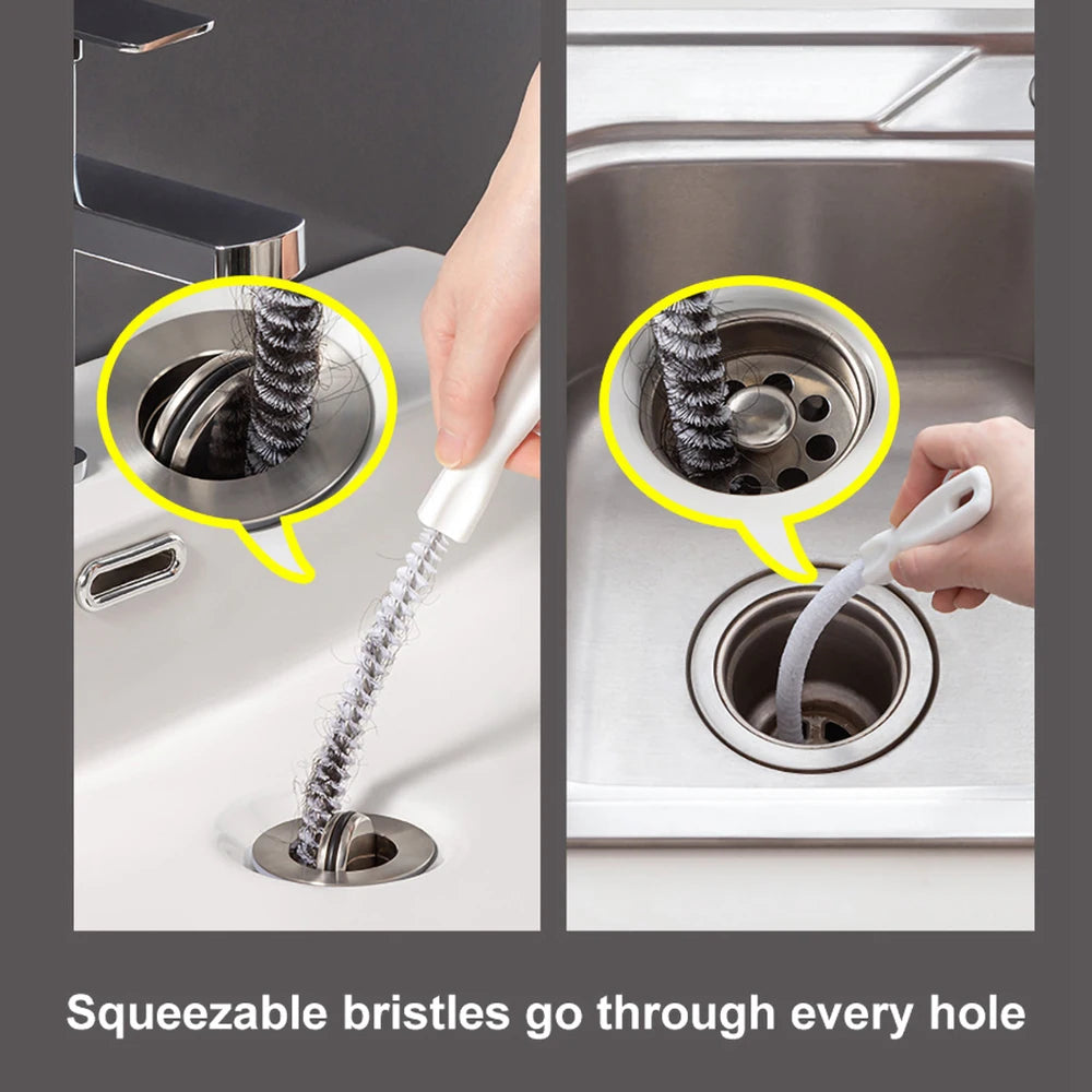 Cepillo Desatascador Flexible: Elimina Pelos y Obstrucciones al Instante.