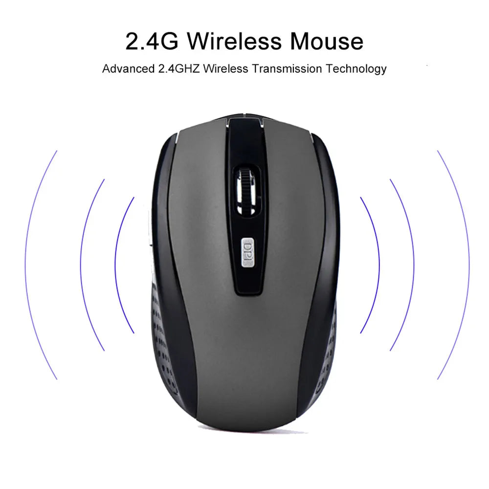 2.4G Wireless Mouse 2.4Ghz Gaming Mouse 6D Optical Wireless Mouse Slim Mini Noiseless Mice  DPI1600 for Macbook PC Laptop