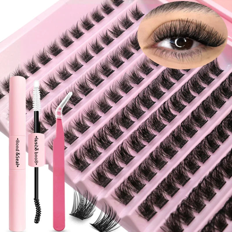 Kit de Extensiones de Pestañas DIY - Lash Clusters con Bond & Seal