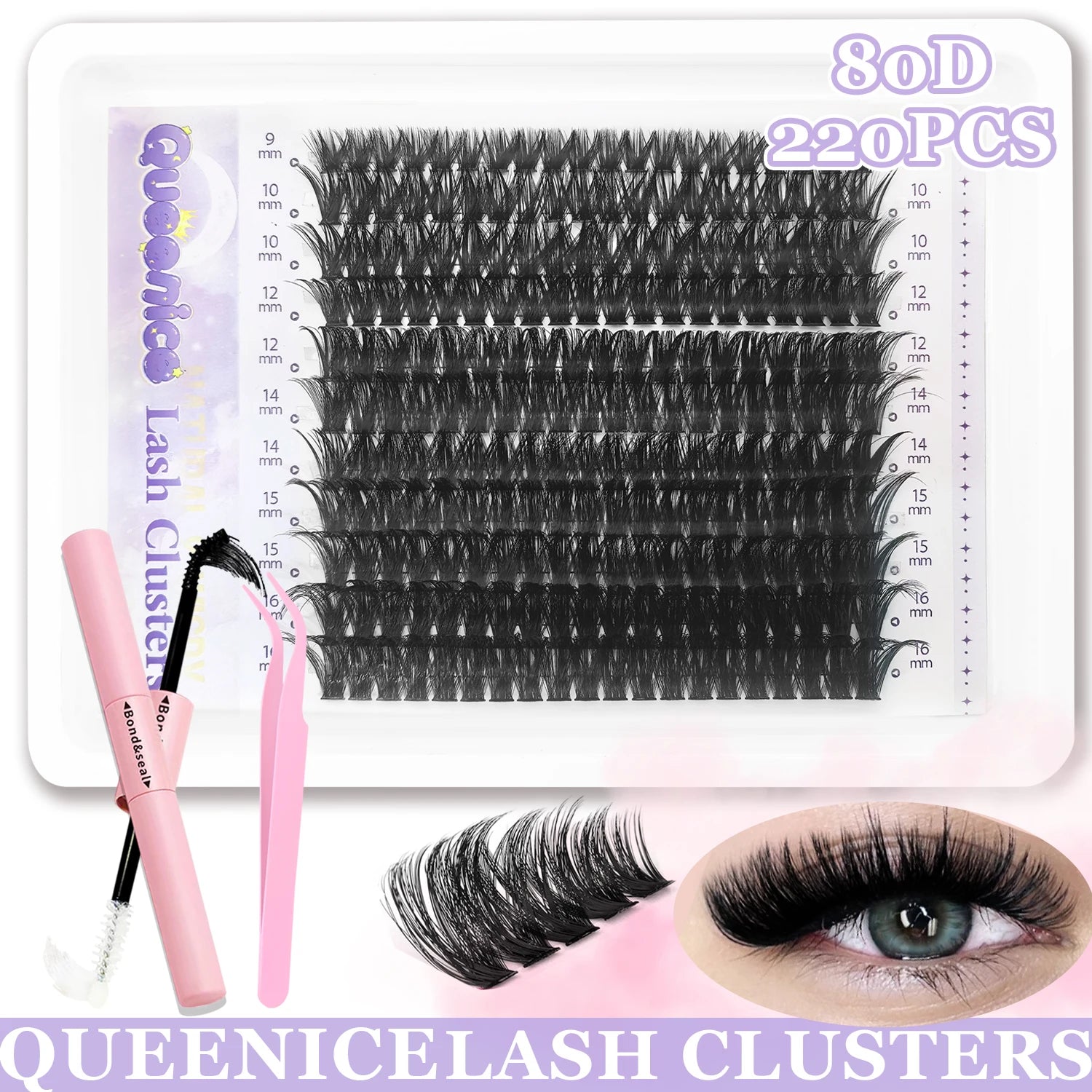 Kit de Extensiones de Pestañas DIY - Lash Clusters con Bond & Seal