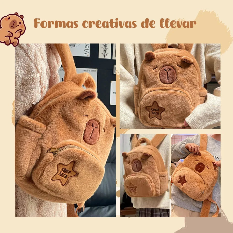 Mochila Infantil de Capibara con Diseño Animado