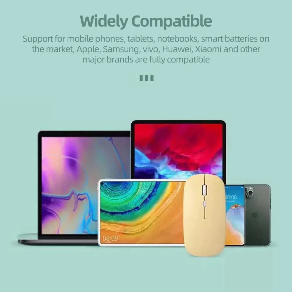 Mouse Inalámbrico Ultra Slim: Bluetooth y Clic Silencioso.