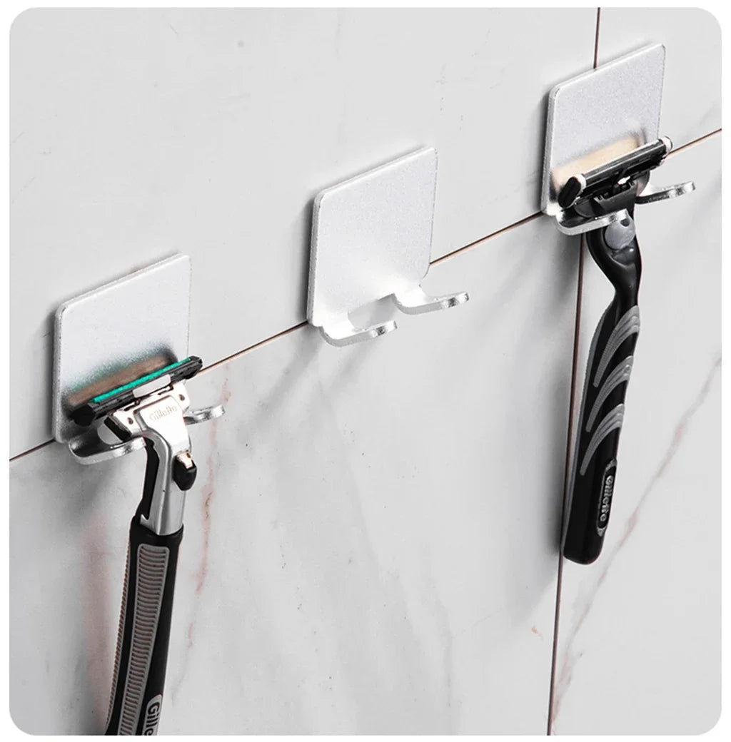 Soporte de Acero Inoxidable para Rastrillo - Adhesivo de Pared Sin Taladro