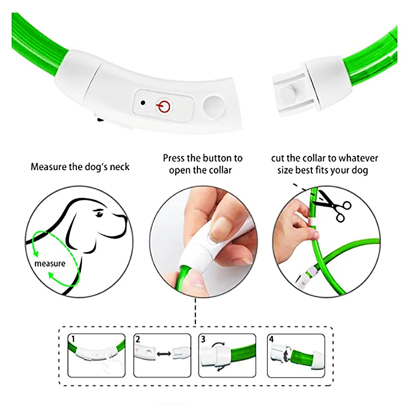 Collar luminoso recargable USB...