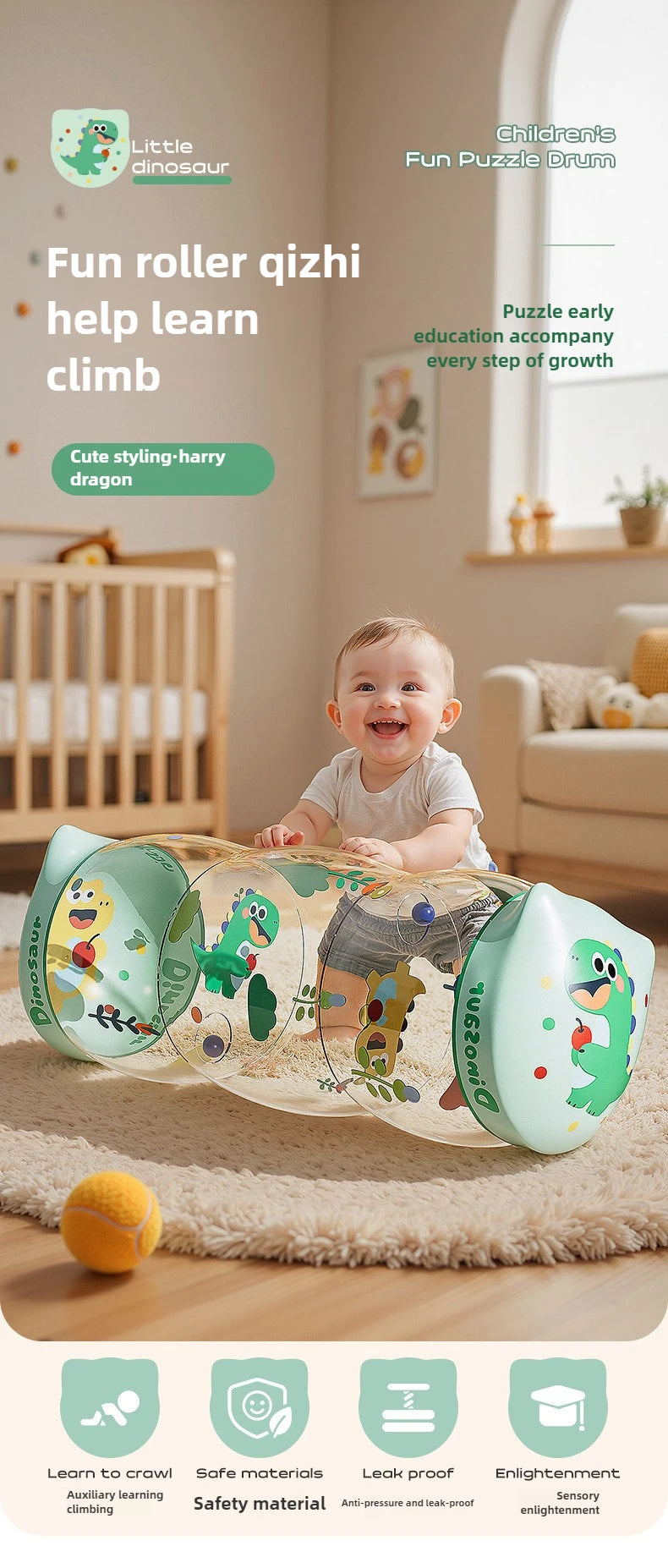 Rodillo Inflable de Gateo - Estimulación Temprana y Motricidad