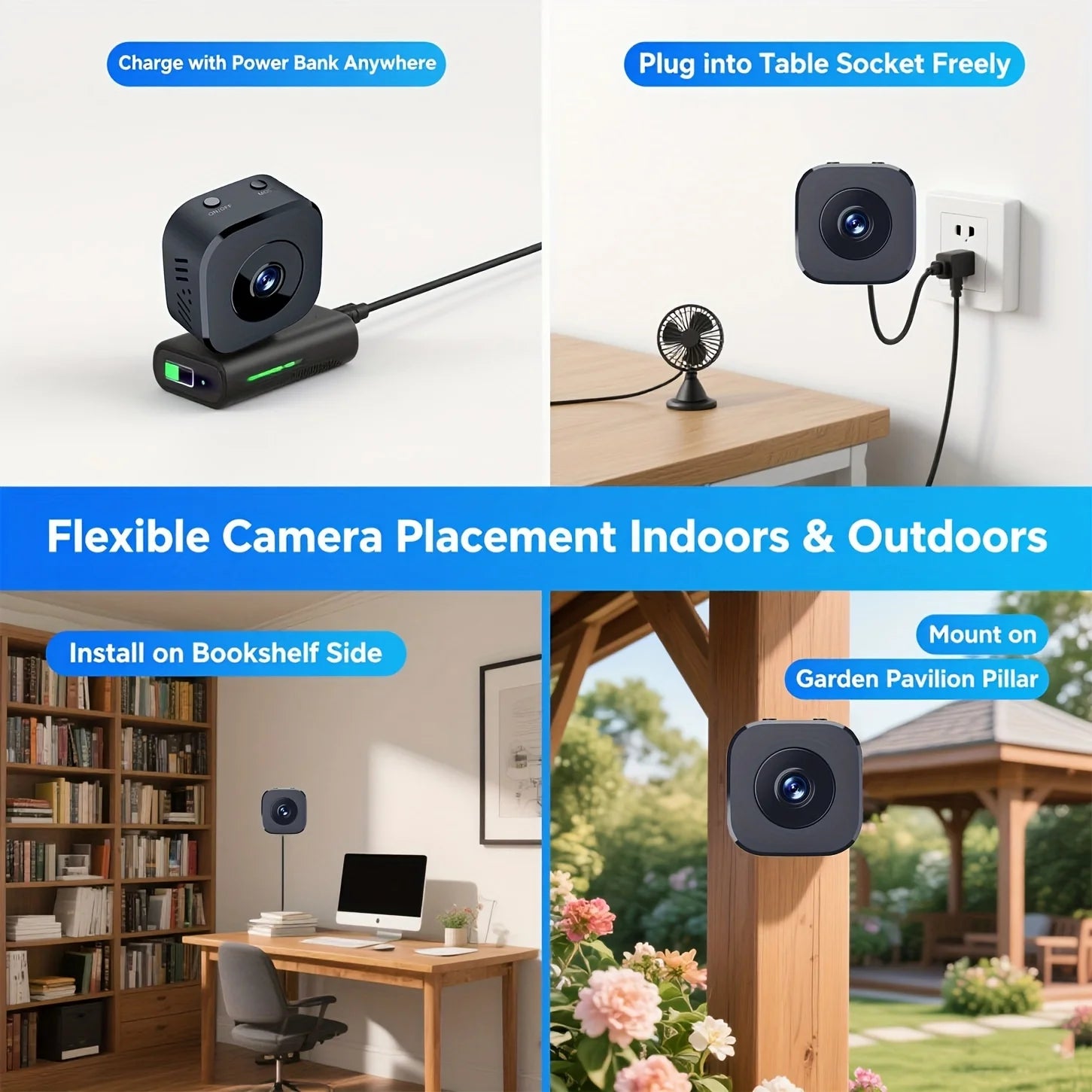 Set de Mini Cámara de Seguridad WiFi HD - Monitor de Bebé y Vigilancia Remota