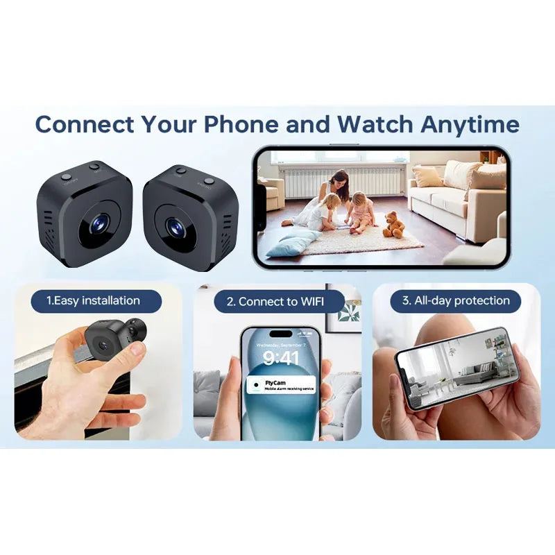 Set de Mini Cámara de Seguridad WiFi HD - Monitor de Bebé y Vigilancia Remota