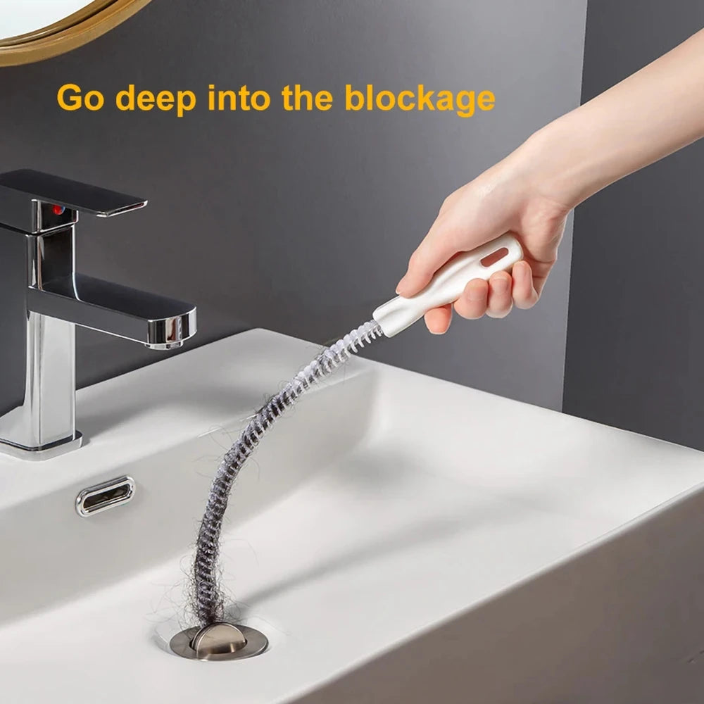 Cepillo Desatascador Flexible: Elimina Pelos y Obstrucciones al Instante.