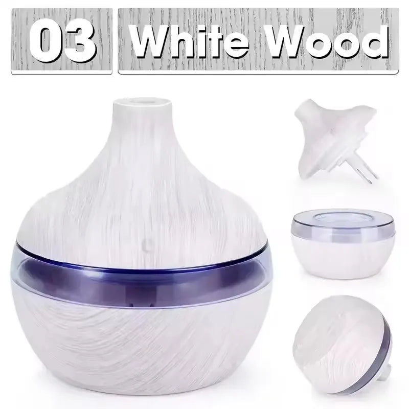 USB Ultrasonic Cool Mist Sprayer Essential Oil Fragrance 200ml Mini Home Wood Grain Air Humidifier Electric Air Aroma Diffuser