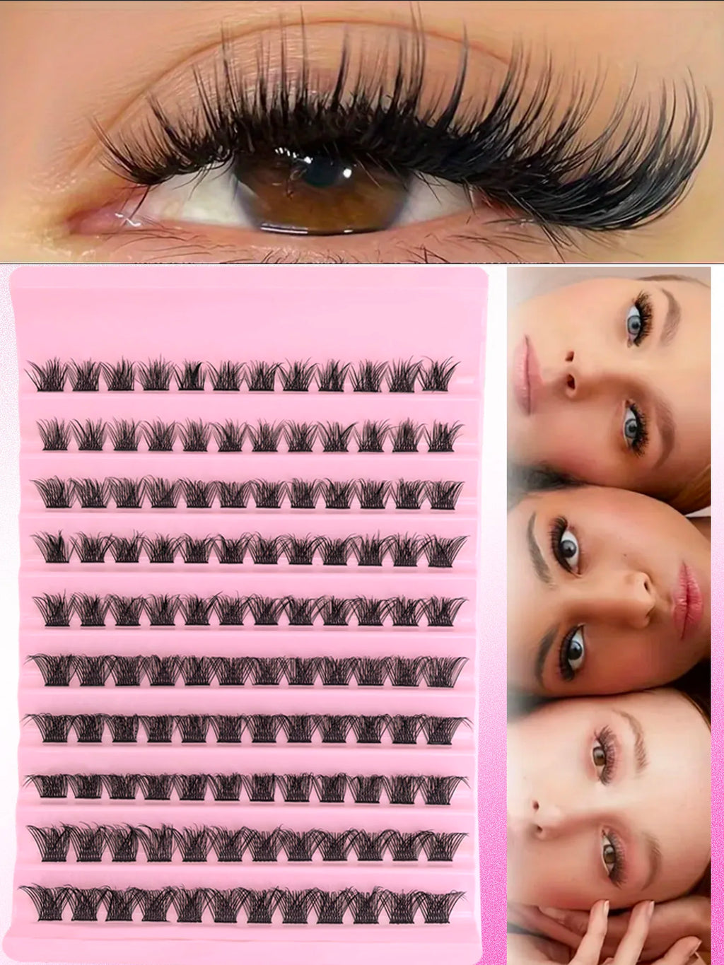 Kit de Extensiones de Pestañas DIY - Lash Clusters con Bond & Seal