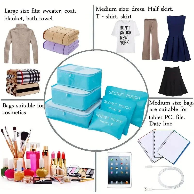 Set de Organizadores de Maleta (6 piezas)