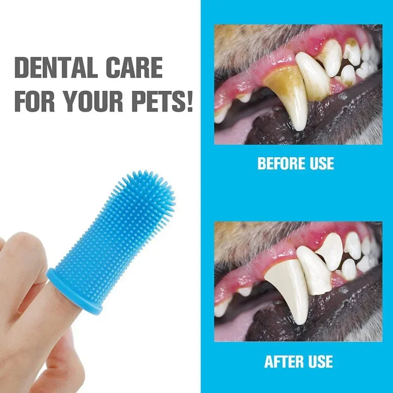 Cepillo de Dedo para Mascotas: Limpieza Dental Suave y Efectiva.