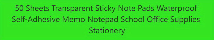 Notas Adhesivas Transparentes - Pack de 50 Hojas Impermeables.