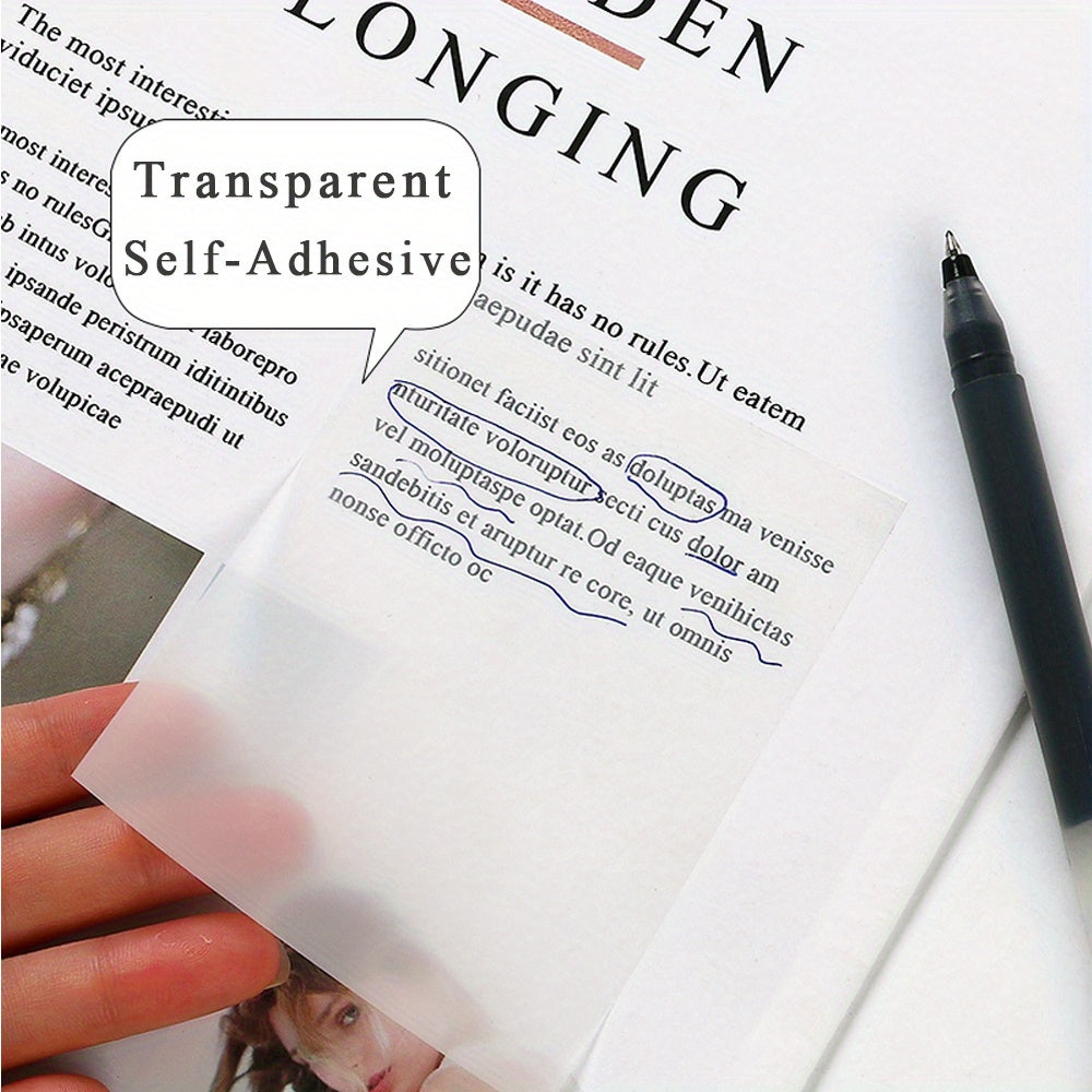 Notas Adhesivas Transparentes - Pack de 50 Hojas Impermeables.